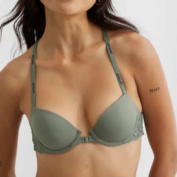 🍸AERIE REAL HAPPY DEMI LIGHTLY LINED LACE BRA SIZE 36C - Picture 2 of 10